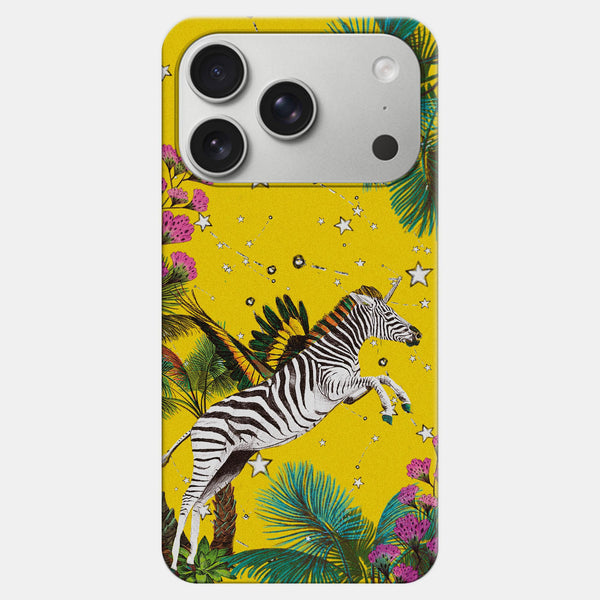 Wonderland Sarı Zebra Desenli Telefon Kılıfı