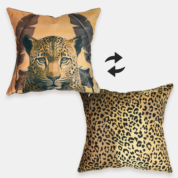 Leopard Bej Dekoratif Yastık