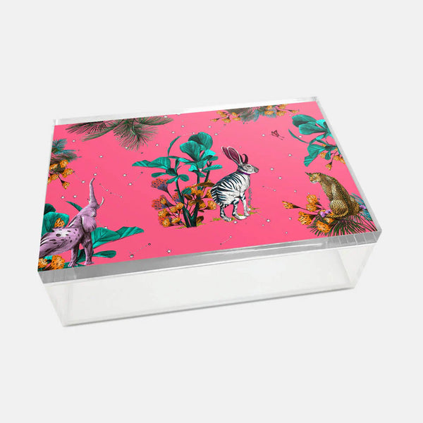 Wonderland Pembe Tavşan Akrilik Kutu