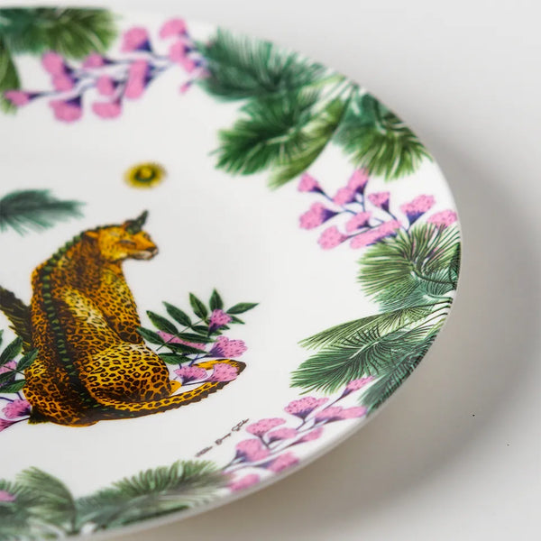 Wonderland Turuncu Leopar Porselen Tabak