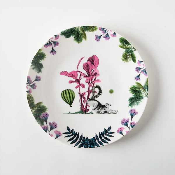 Wonderland Pembe Tavşan Porselen Tabak