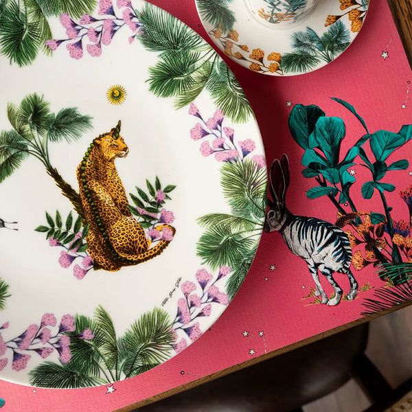 Wonderland Turuncu Leopar Porselen Tabak