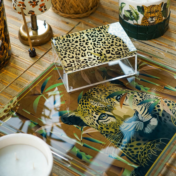 Leopard 40x40 Akrilik Tepsi