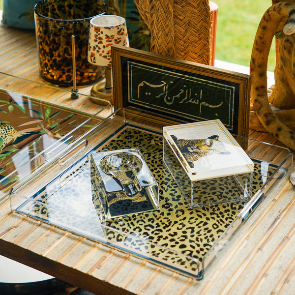 Leopard 40x40 Akrilik Tepsi