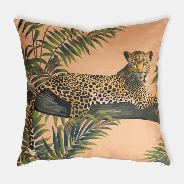 Leopard Bej Dekoratif Yastık 60x60
