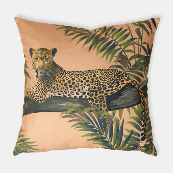 Leopard Bej Dekoratif Yastık 60x60