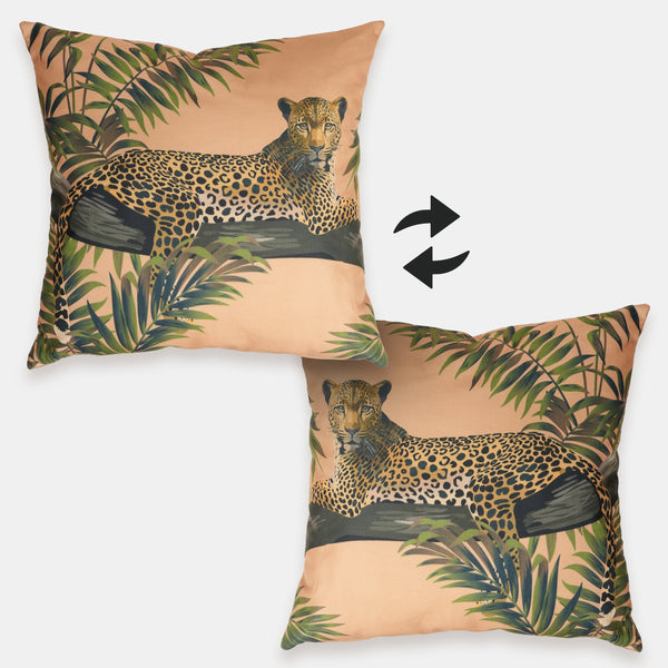 Leopard Bej Dekoratif Yastık 60x60