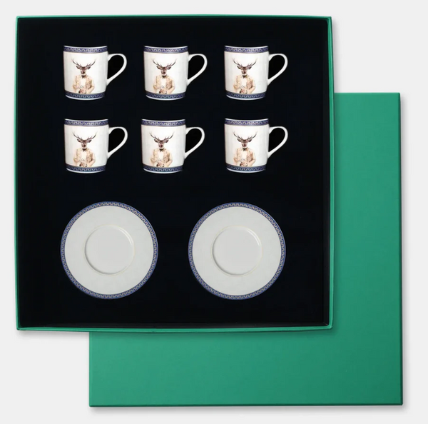 Deer Collection 6'lı Porselen Türk Kahvesi Fincanı Seti | Tasarım Kahve Fincanı Takımı - Vitelli Design