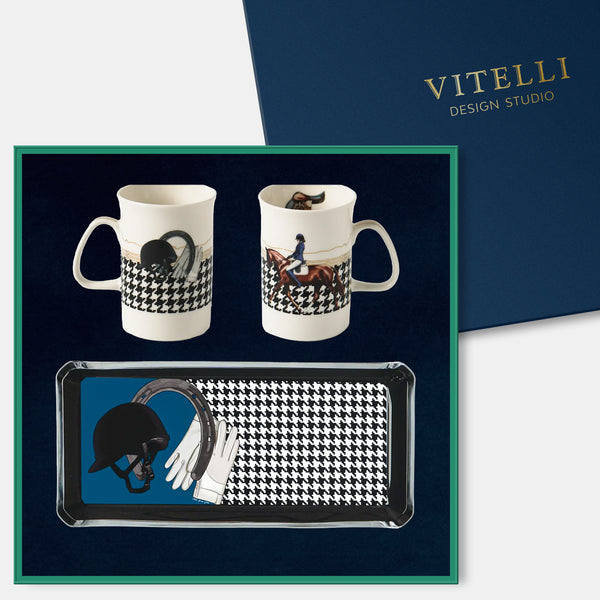 Equestrian Cam Tabaklı Kahve Kupası Set