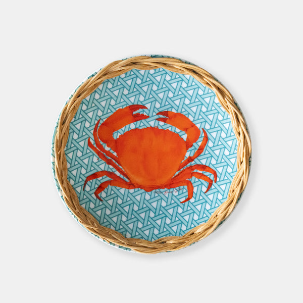 Hazeran Crab El İşlemeli Rattan Detaylı Dekoratif Tabak – Limited Summer Edition