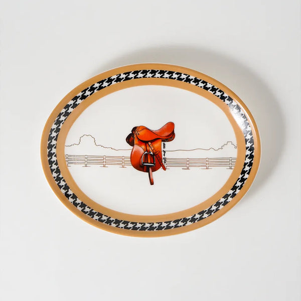 Equestrian Camel Porselen Kayık Tabak