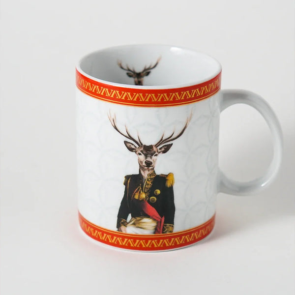 Deer General Cam Tabaklı Kahve Kupası Set