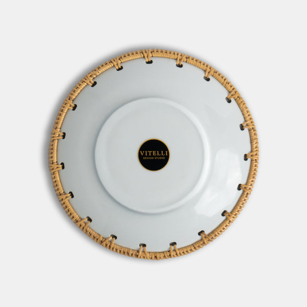 Hazeran Crab El İşlemeli Rattan Çerçeve Detaylı Dekoratif Tabak – Limited Summer Edition