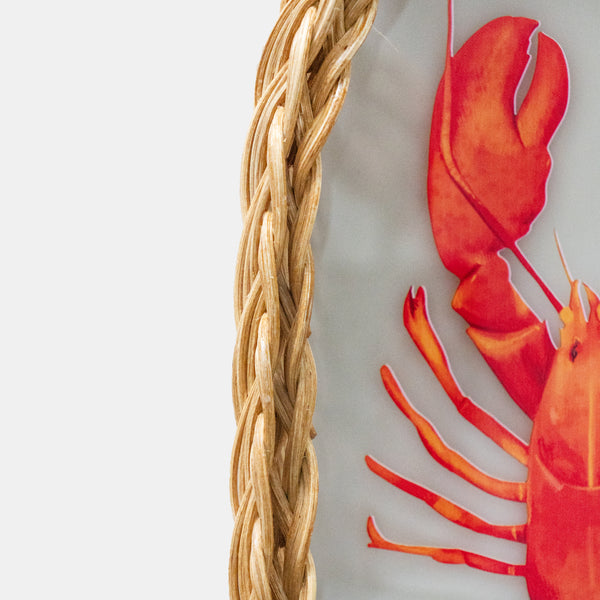 Hazeran Lobster El İşlemeli Rattan Detaylı Oval Tepsi – Limited Summer Edition