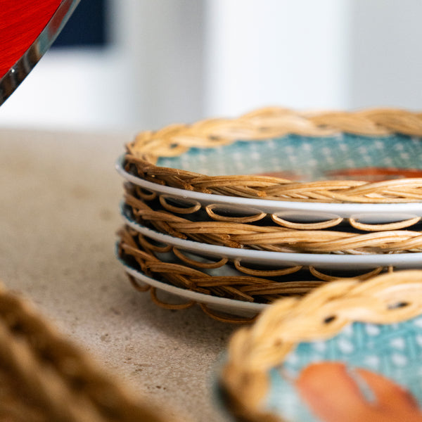 Hazeran Lobster & Crab El İşlemeli Rattan Detaylı Dekoratif Tabak – Limited Summer Edition