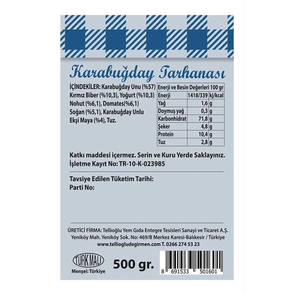 Karabuğday Tarhanası 500 Gr