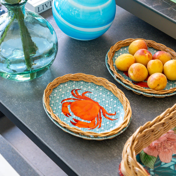 Hazeran Crab El İşlemeli Rattan Detaylı Kayık Tabak – Limited Summer Edition