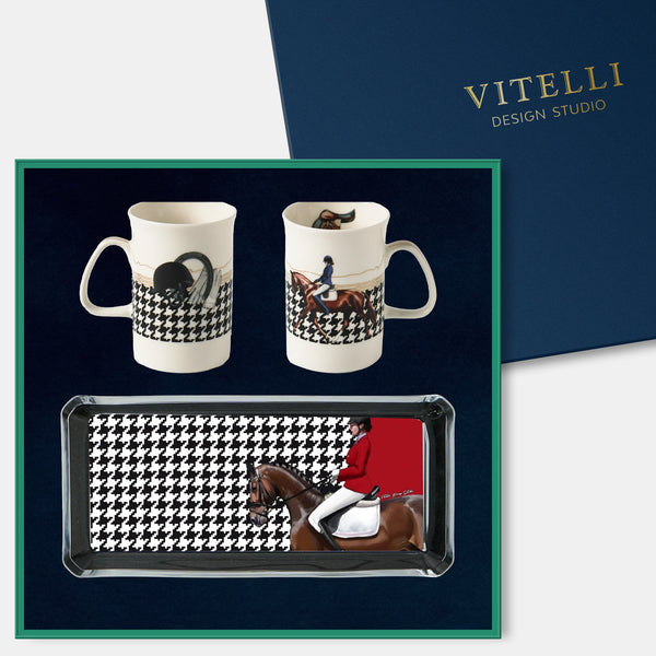 Equestrian Cam Tabaklı Kahve Kupası Set