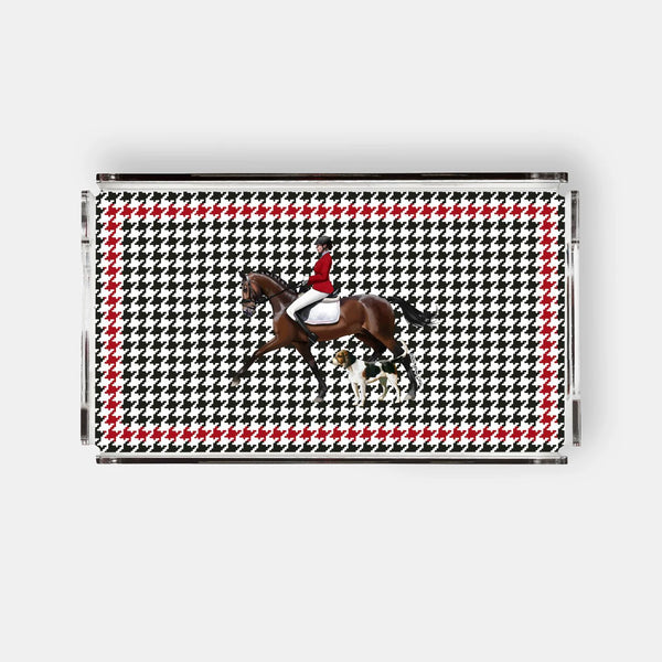 Equestrian Kırmızı Ceket 40x20 Akrilik Tepsi