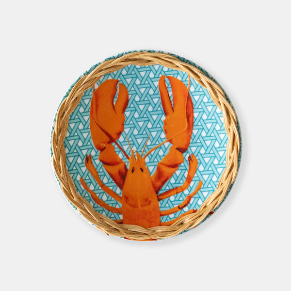 Hazeran Lobster El İşlemeli Rattan Detaylı Dekoratif Tabak – Limited Summer Edition