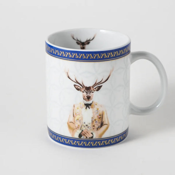 Deer Louise Cam Tabaklı Kahve Kupası Set