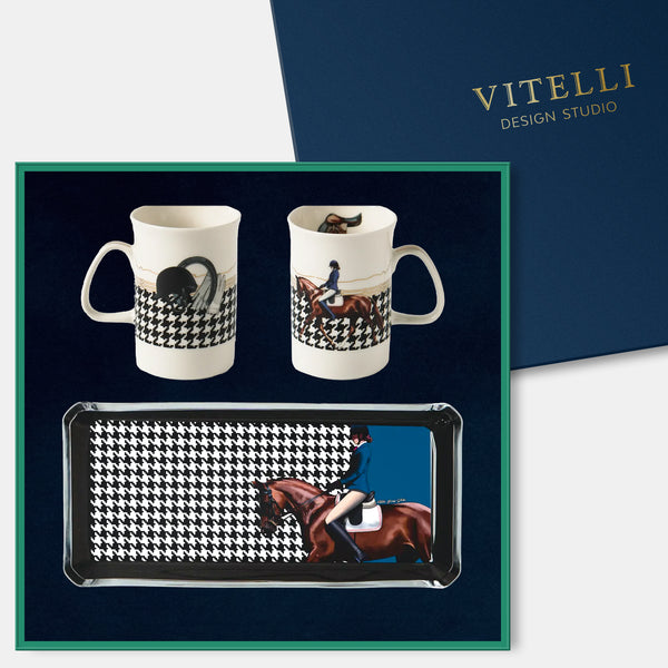 Equestrian Cam Tabaklı Kahve Kupası Set