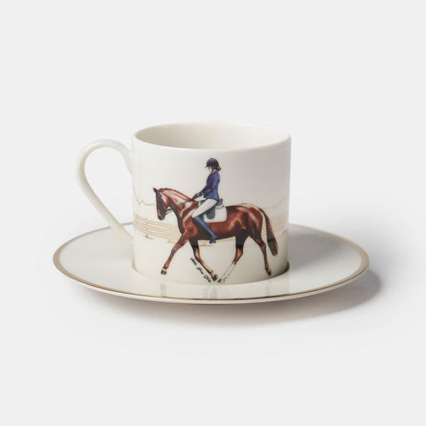 Equestrian Mavi Ceket Porselen Çay Fincanı