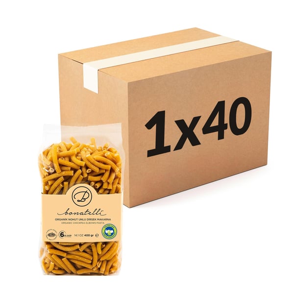 Organik Nohut Unundan Dirsek Makarna 400 Gr X 40'lı Paket