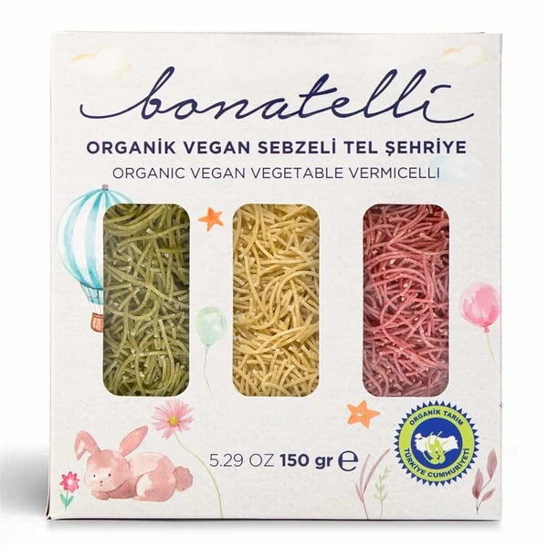 Organik Vegan Sebzeli Tel Şehriye 150 G