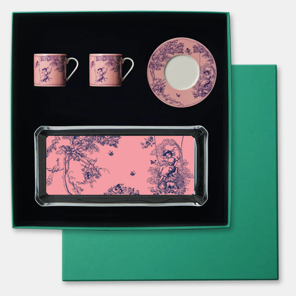 Timeless Cam Tabaklı Kahve Fincanlı Set 4