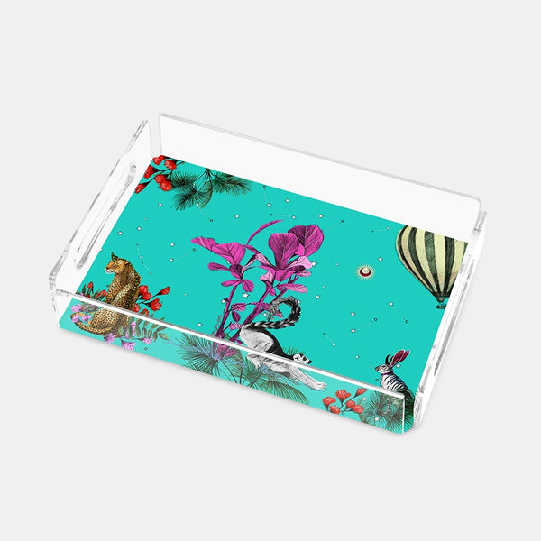 Wonderland Yeşil Rakun 25x17 Akrilik Tepsi