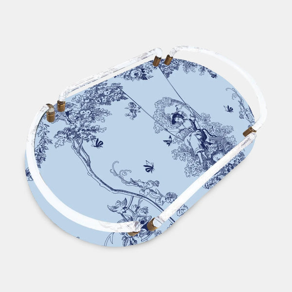 Timeless Collection Mavi Oval Akrilik Tepsi