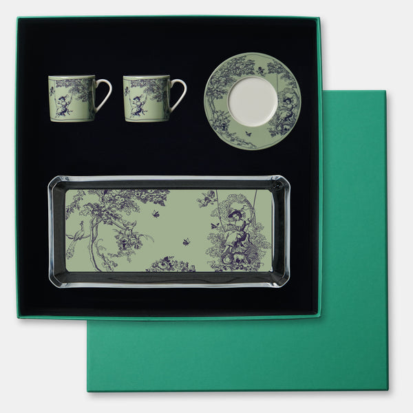 Timeless Cam Tabaklı Kahve Fincanlı Set 4