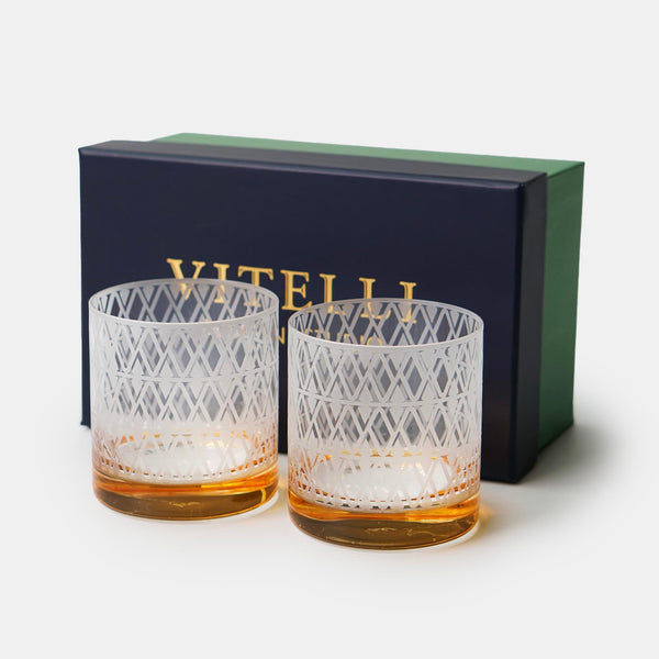 Monogram 2'li Amber Whisky Bardağı