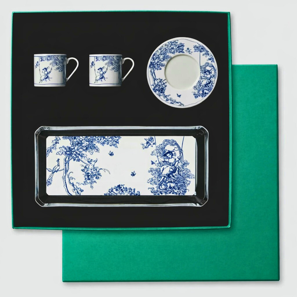 Timeless Cam Tabaklı Kahve Fincanlı Set 4