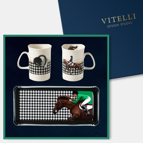 Equestrian Cam Tabaklı Kahve Kupası Set