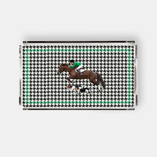 Equestrian Yeşil Ceket 38x23 Akrilik Tepsi